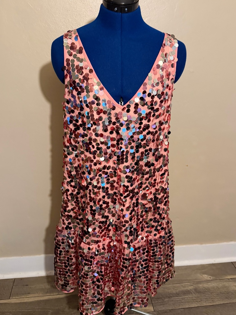Milly Mia Pink Sequin Mini Dress Size Small NWT